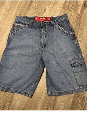 Denim Cargo Men's Shorts - Blue 36